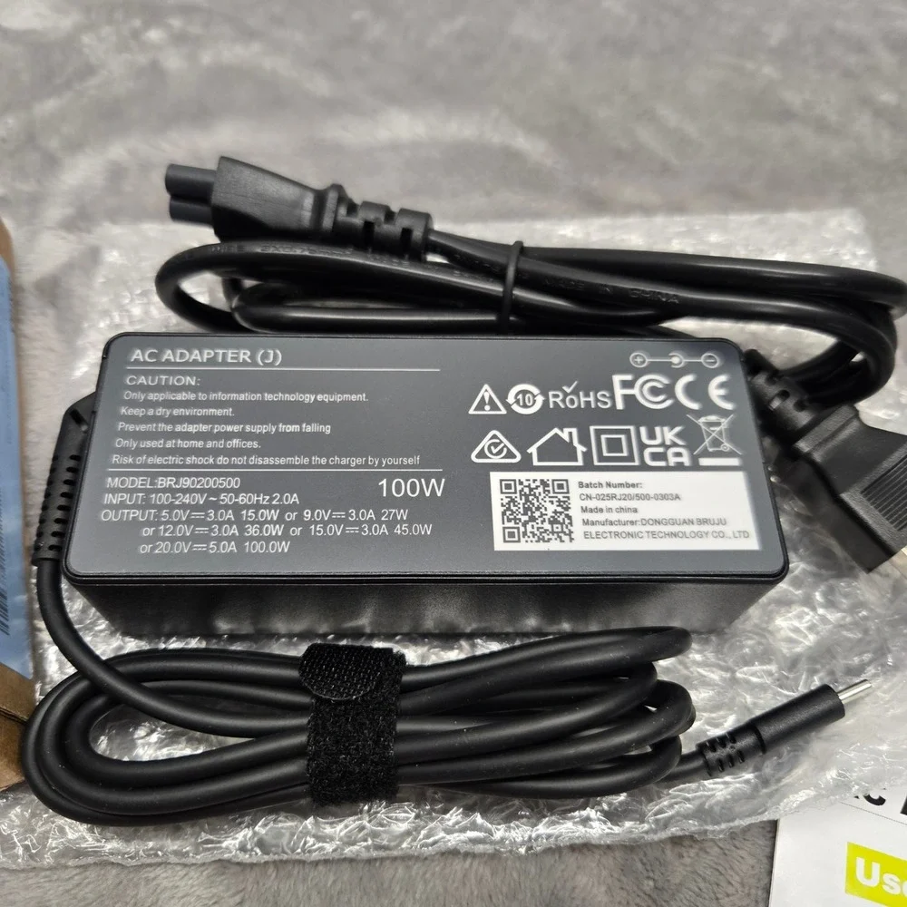 100W USB-C AC Adapter Charger BRJ90200500 Universal Power Supply Laptop Phone